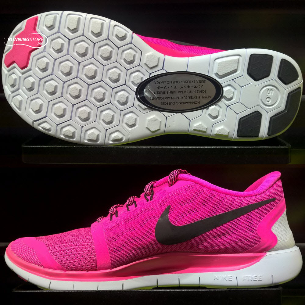 Nike Free 5.0- Pink Pow/ Black/ Vivid Pink/ White 725114-600