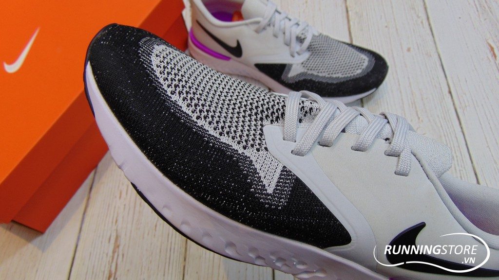 Nike Odyssey React Flyknit 2- Pure Platilum/ Black/ White- AH1015-009