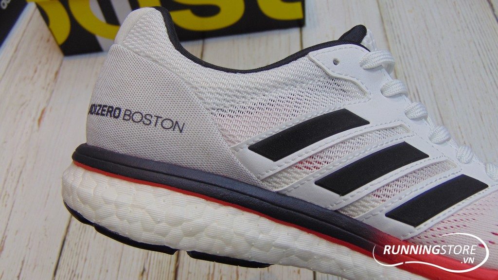 Adidas Adizero Boston 7 - Cloud White/ Carbon/ Shock Red- B37381